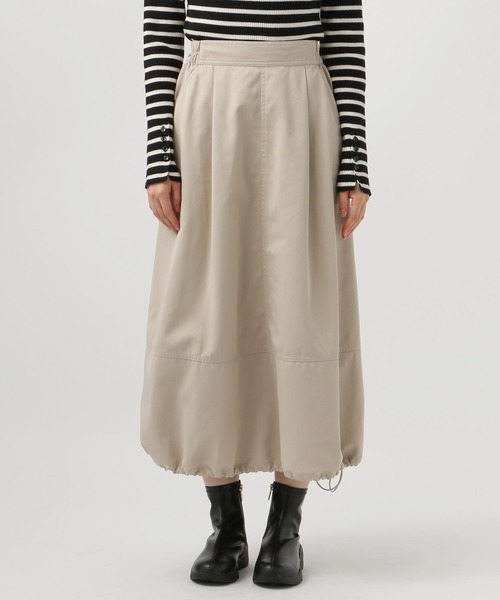 BAYFLOW（ベイフロー）の「[フレアとバルーンにシルエット変更可能]2WAYフレアスカート（スカート・レディース・ベージュ/ネイビー・FREE）」の17枚目の写真