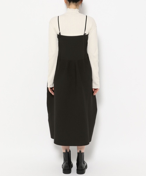 美品✨セオリーリュクス STACIA CONTY オールインワン ブラック セール】2WAYコクーンニットキャミワンピース 152618（ワンピース