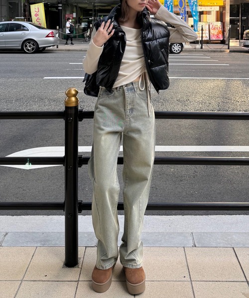 clear（クリア）の「メタリック中綿ショート丈ベス [小顔 甘辛コーデにも]≪2024AW新作≫（その他アウター・レディース・シルバー/アイボリー/ブラック・F）」の7枚目の写真