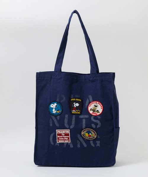 FRUIT OF THE LOOM（フルーツオブザルーム）の「【FRUIT OF THE LOOM/フルーツオブザルーム】FTL×PEANUTSサイドポケットトートバッグ（トートバッグ・メンズ・イエロー/ネイビー/ブラック/ブルー・フリー）」の2枚目の写真