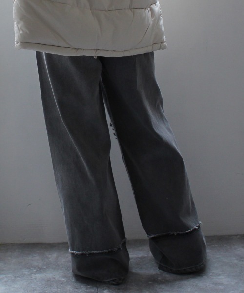 SELECT LEVERY(セレクトリベリー)の「クラッシュダメージ加工リメイク風デニムワイドパンツ(デニムパンツ・レディース・ライトグレー/ライトブルー/ホワイト/ブラック系その他・X-LARGE/LARGE/MEDIUM/SMALL)」の14枚目の写真