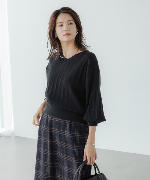 Elura(エルーラ)の「濃密なめらかドルマンプルオーバー/134019(ニット/セーター・レディース・グリーン/ブラック/ライトブルー/ライトイエロー・FREE)」の19枚目の写真