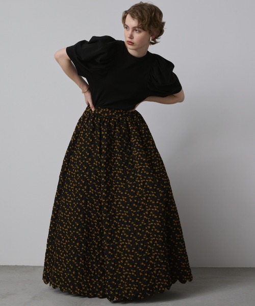 新品未使用　PERNA フラワージャガードスカラップスカート フラワージャガードスカラップスカート（スカート）｜PERNA（ペルナ