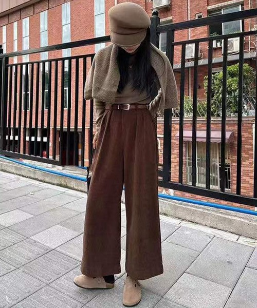 【セール】【Banico】ウールライクタックワイドパンツ（スラックス）｜BANICO（バニコ）