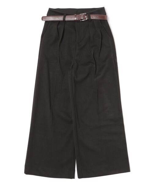 BANICO（バニコ）の「【Banico】ウールライクタックワイドパンツ（スラックス・レディース・ブラック/グレー/チョコ・SMALL/MEDIUM/LARGE）」の12枚目の写真