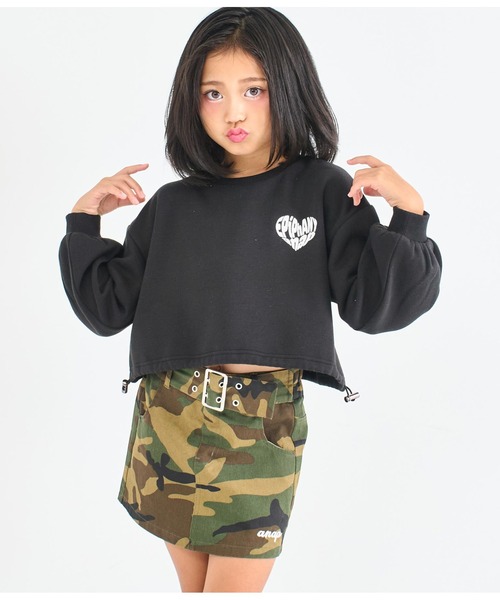 ANAP kids（アナップキッズ）の「ハートロゴ 裏起毛 クロップド
