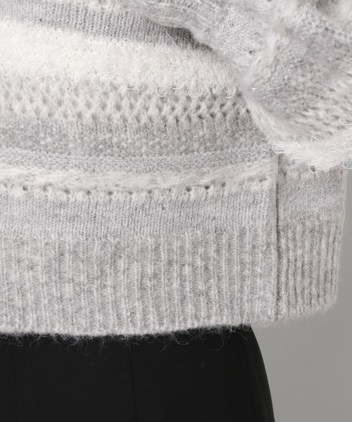 mysty woman(ミスティウーマン)の「ファンシーボーダーニットプルオーバー 286439(ニット/セーター・レディース・ライトグレー/チャコールグレー/アイボリー・FREE)」の20枚目の写真