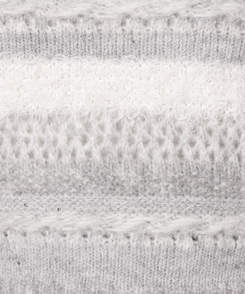 mysty woman(ミスティウーマン)の「ファンシーボーダーニットプルオーバー 286439(ニット/セーター・レディース・ライトグレー/チャコールグレー/アイボリー・FREE)」の21枚目の写真