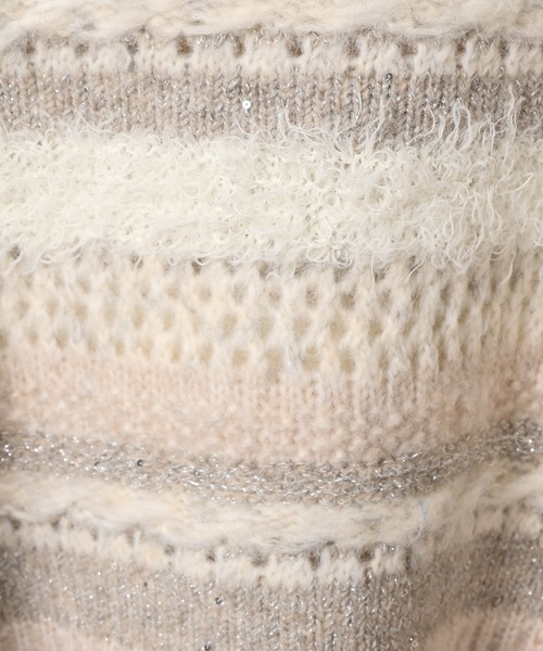 mysty woman(ミスティウーマン)の「ファンシーボーダーニットプルオーバー 286439(ニット/セーター・レディース・ライトグレー/チャコールグレー/アイボリー・FREE)」の22枚目の写真