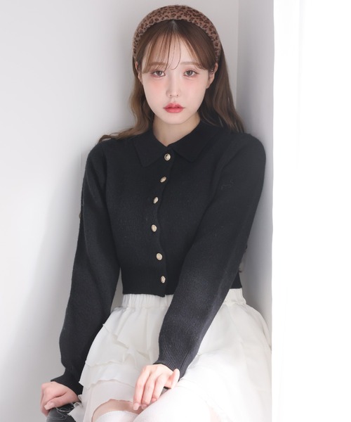 セール】ゴールドボタンもちもち衿ニット（ニット/セーター）｜one