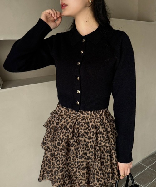 セール】ゴールドボタンもちもち衿ニット（ニット/セーター）｜one