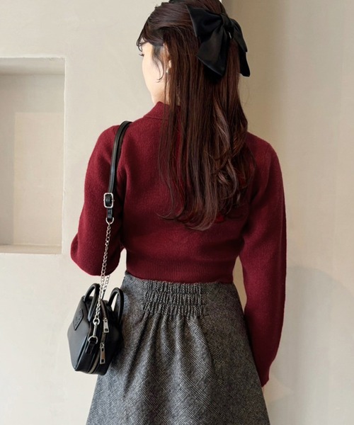 セール】ゴールドボタンもちもち衿ニット（ニット/セーター）｜one