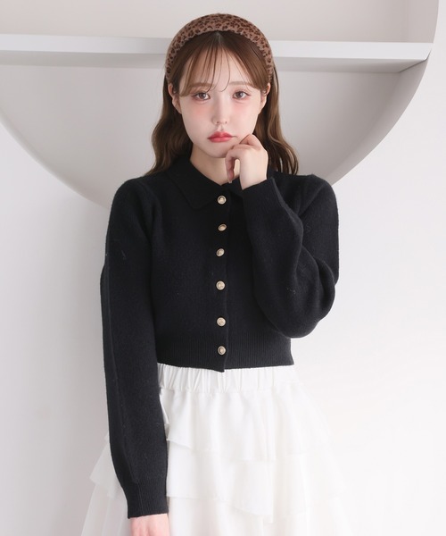 セール】ゴールドボタンもちもち衿ニット（ニット/セーター）｜one