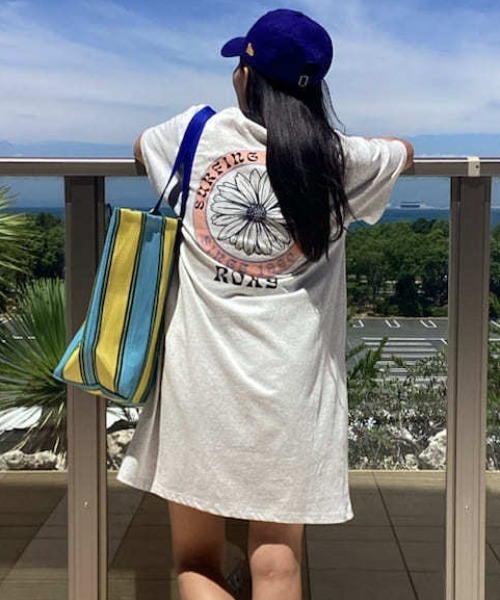 ROXY（ロキシー）の「ROXY/ロキシー バックプリントTシャツ ワンピース RDR251653M（ワンピース・レディース・ヘザーグレー/オフホワイト/ブラック・L/M）」の3枚目の写真