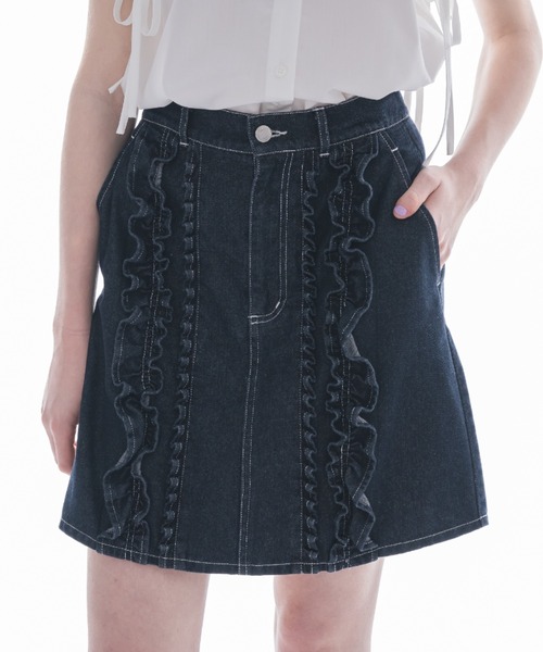 idem イデム damage frill denim skirt idem イデム damage frill denim skirtの通販 by ぷ｜ラクマ
