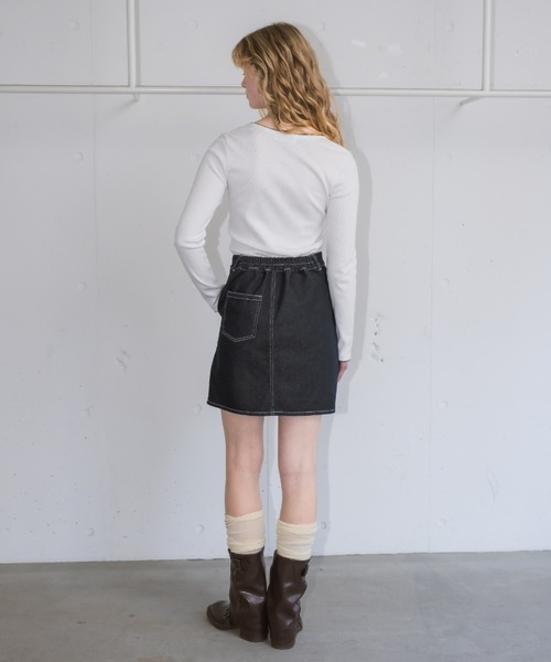 idem（イデム）の「frill denim mini skirt / フリルデザインミニスカート（デニムスカート・レディース・ネイビー/ブルー・FREE）」の13枚目の写真