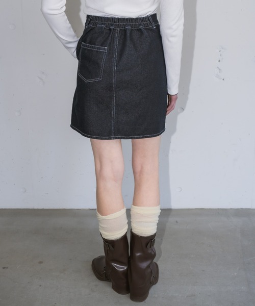 idem（イデム）の「frill denim mini skirt / フリルデザインミニスカート（デニムスカート・レディース・ネイビー/ブルー・FREE）」の14枚目の写真