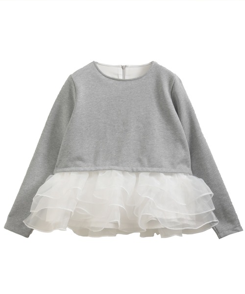 フィットモア　オーガンジーフリルレイヤードスウェット フィットモア オーガンジーフリルレイヤードスウェット フィットモア