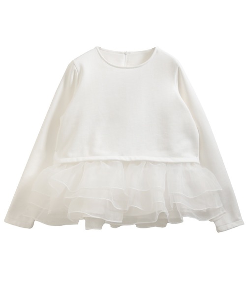 フィットモア　オーガンジーフリルレイヤードスウェット フィットモア オーガンジーフリルレイヤードスウェット フィットモア