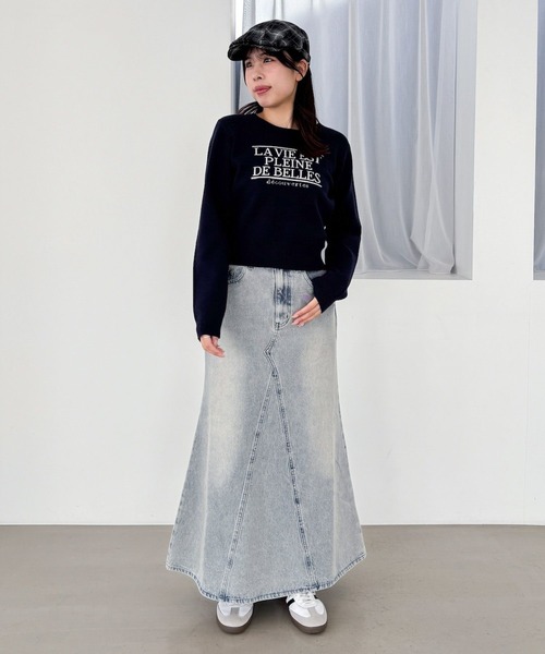 Heather（ヘザー）の「フロントロゴニット　292250（ニット/セーター・レディース・アイボリー/ミント/グレー・FREE）」の6枚目の写真