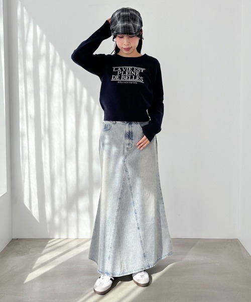 Heather（ヘザー）の「フロントロゴニット　292250（ニット/セーター・レディース・アイボリー/ミント/グレー・FREE）」の7枚目の写真