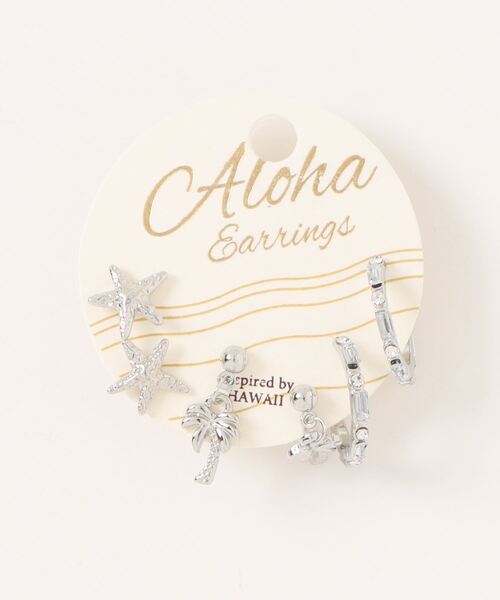 Kahiko(カヒコ)の「【Kahiko】パームツリー&スターフィッシュセットピアス(ピアス(両耳用)・レディース・シルバー/ゴールド・FREE)」の1枚目の写真