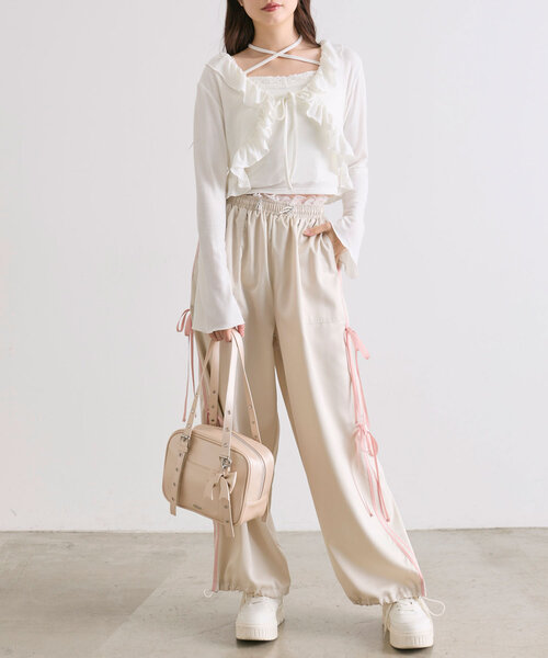 OLIVE des OLIVE（オリーブデオリーブ）の「フリルボレロセット（アンサンブル・レディース・オフホワイト/ブラック/トップグレー/ピンク・FREE）」の19枚目の写真