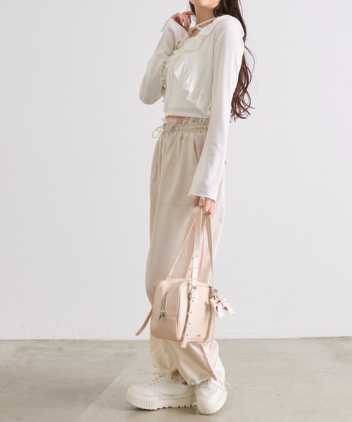 OLIVE des OLIVE（オリーブデオリーブ）の「フリルボレロセット（アンサンブル・レディース・オフホワイト/ブラック/トップグレー/ピンク・FREE）」の12枚目の写真