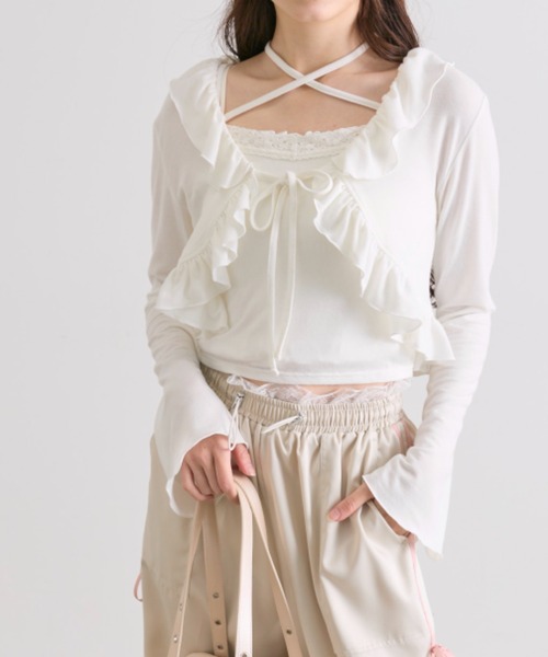 OLIVE des OLIVE（オリーブデオリーブ）の「フリルボレロセット（アンサンブル・レディース・オフホワイト/ブラック/トップグレー/ピンク・FREE）」の16枚目の写真