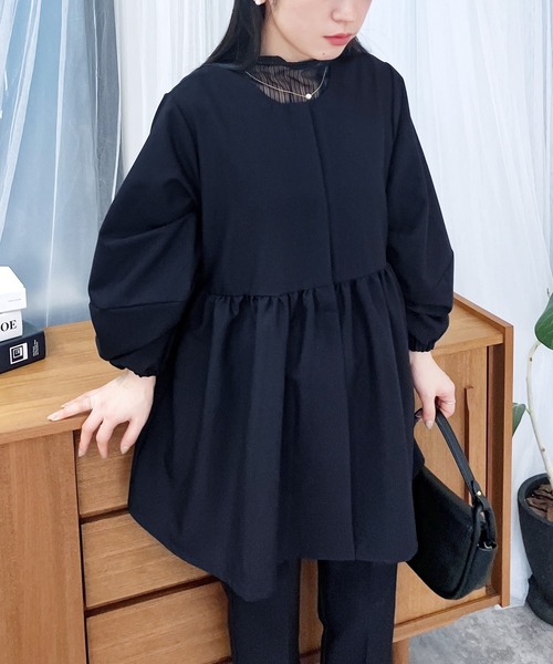 reca（レカ）の「ペプラムジャケット×テーパードパンツ２点セット（スーツセット・レディース・ブラック/ネイビー/グレイッシュベージュ/ベージュ・S/M/L/XL）」の15枚目の写真