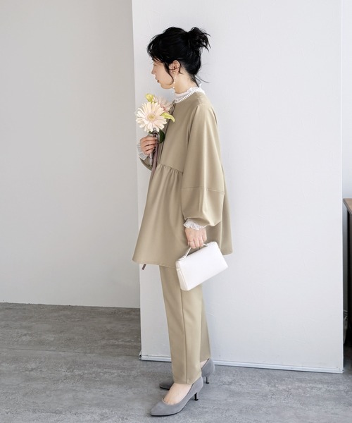 reca(レカ)の「ペプラムジャケット×テーパードパンツ2点セット(スーツセット・レディース・ブラック/ネイビー/グレイッシュベージュ/ベージュ・S/M/L/XL)」の22枚目の写真
