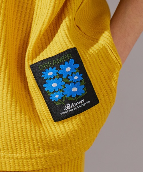 PAIRMANON STREET（ペアマノンストリート）の「【PAIRMANON STREET】ワッフル 配色 ワンポイント 半袖 セットアップ（セットアップ・キッズ・ブラック/ライトベージュ/ネイビー/イエロー/グリーン・100/150/140/130/90/120/110/160）」の20枚目の写真