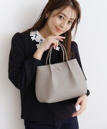 index | 【2WAY】フラワーパーツ合皮ミドルトートバッグ(トートバッグ)