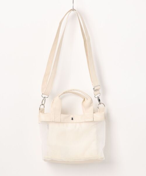 PEANUTS（ピーナッツ）の「【FILA】PEANUTS メッシュミニ トートバッグ/ピーナッツ/コラボ（ショルダーバッグ・レディース・アイボリー/ブラック・FREE）」の3枚目の写真