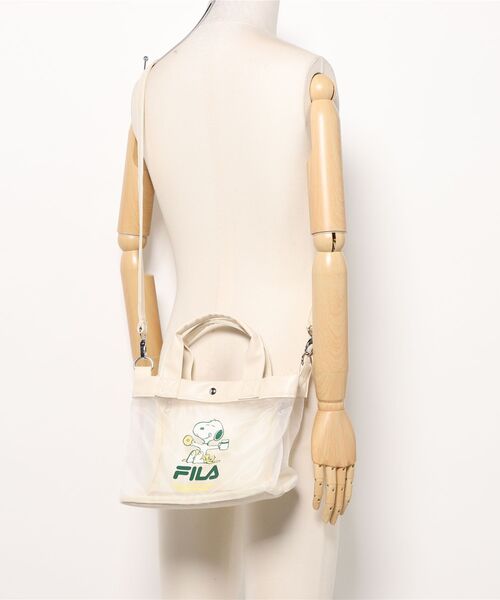 PEANUTS（ピーナッツ）の「【FILA】PEANUTS メッシュミニ トートバッグ/ピーナッツ/コラボ（ショルダーバッグ・レディース・アイボリー/ブラック・FREE）」の6枚目の写真