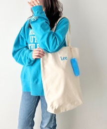 Lee/リー ロゴ刺繍 しっぽファー付き ビッグポケット トートバッグ/推し活 カラー/大きめうちわ キーホルダー
