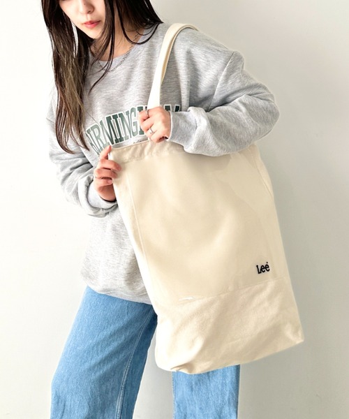 Lee（リー）の「Lee/リー ロゴ刺繍 しっぽファー付き ビッグポケット トートバッグ/推し活 カラー/大きめうちわ キーホルダー（トートバッグ・レディース・パープル/ピンク/ブラック/シルバー/ブルー・FREE）」の6枚目の写真