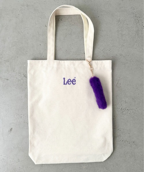Lee（リー）の「Lee/リー ロゴ刺繍 しっぽファー付き ビッグポケット トートバッグ/推し活 カラー/大きめうちわ キーホルダー（トートバッグ・レディース・パープル/ピンク/ブラック/シルバー/ブルー・FREE）」の15枚目の写真