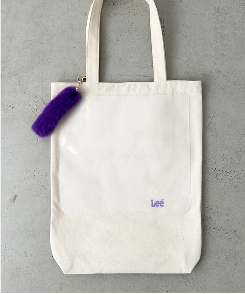 Lee（リー）の「Lee/リー ロゴ刺繍 しっぽファー付き ビッグポケット トートバッグ/推し活 カラー/大きめうちわ キーホルダー（トートバッグ・レディース・パープル/ピンク/ブラック/シルバー/ブルー・FREE）」の17枚目の写真