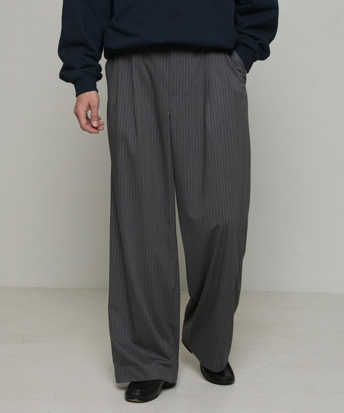 Firsthand（ファーストハンド）の「ルーズシルエットワイドスラックスパンツ / ピンストライプスラックス（スラックス・メンズ・グレー系その他/ブラック×ホワイト/チャコールグレー/グレー系その他2・マルチサイズ）」の4枚目の写真