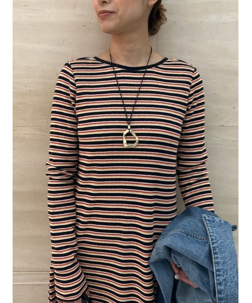 Mila Owen(ミラオーウェン)の「肩パッド付フレアナローワッフルワンピース(ワンピース・レディース・ベージュ/ブラック/その他・0/1)」の22枚目の写真