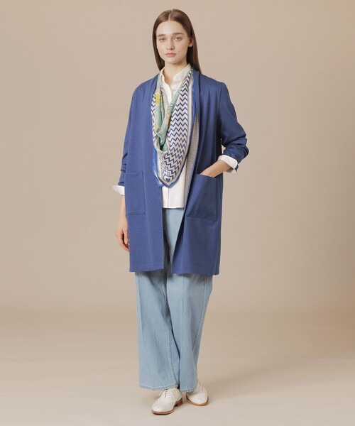 MACKINTOSH LONDON（マッキントッシュ ロンドン）の「ダブルフェイスレーヨンニットライトアウター（その他アウター・レディース・ベージュ/ライトブルー・38）」の3枚目の写真