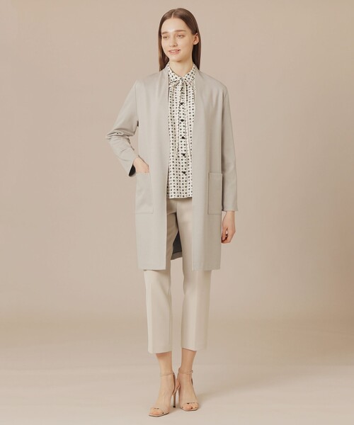 MACKINTOSH LONDON（マッキントッシュ ロンドン）の「ダブルフェイスレーヨンニットライトアウター（その他アウター・レディース・ベージュ/ライトブルー・38）」の5枚目の写真