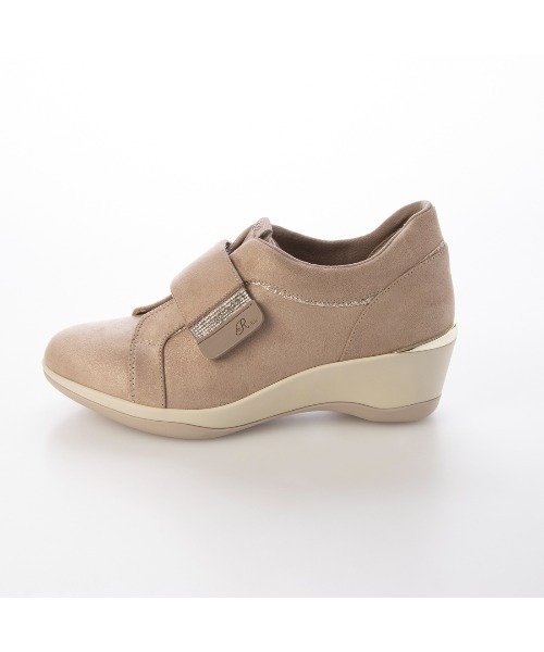 Riz raffinee(リズラフィーネ)の「ヒールアップベルトスニーカー(スニーカー・レディース・ベージュ系その他7/アイボリー/ブラック・24.5cm/24cm/23.5cm/23cm/22.5cm)」の4枚目の写真