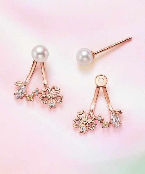 大人気!! Canal 4℃ K10 シルバー 桜モチーフ 2WAYピアス Amazon | [Canal 4℃(カナルヨンドシー)] 【SAKURA Collection