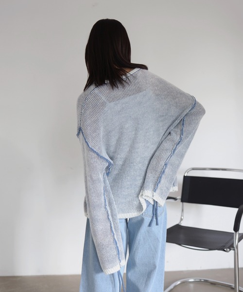 hellam（へラム）の「プレーティングルーズニット（ニット/セーター・レディース・グレー/ブルー/ブラック・FREE）」の7枚目の写真