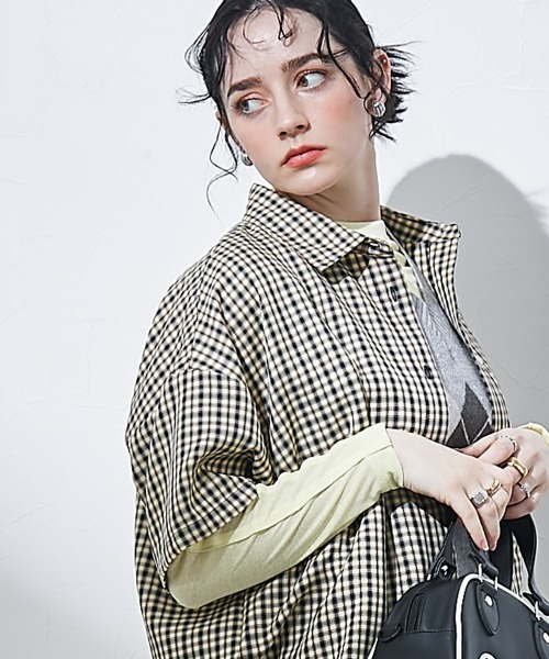 TTOL(トール)の「マルチカラーチェックシャツ(シャツ/ブラウス・レディース・グレー/ブラック・M)」の3枚目の写真