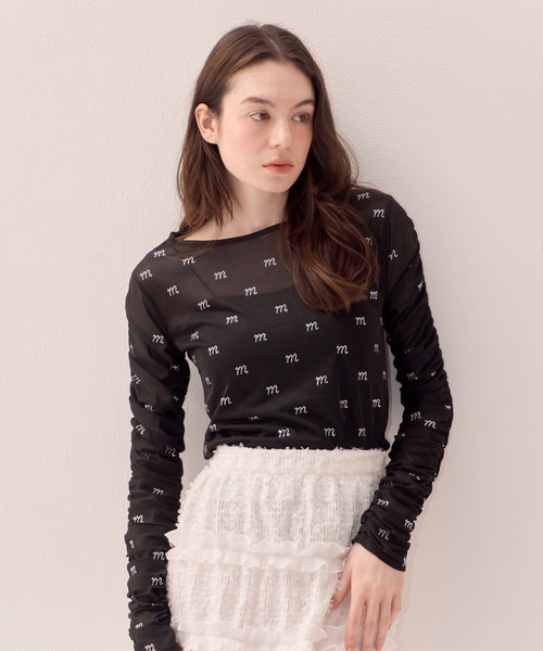 muguet(ミュゲ)の「ビジューシアートップス(Tシャツ/カットソー・レディース・アイボリー/ブラック/ベージュ/ピンク・FREE)」の22枚目の写真