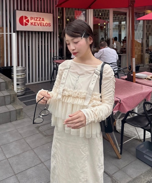 muguet(ミュゲ)の「ビジューシアートップス(Tシャツ/カットソー・レディース・アイボリー/ブラック/ベージュ/ピンク・FREE)」の18枚目の写真