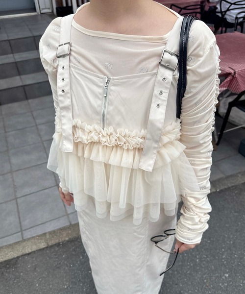 muguet(ミュゲ)の「ビジューシアートップス(Tシャツ/カットソー・レディース・アイボリー/ブラック/ベージュ/ピンク・FREE)」の19枚目の写真